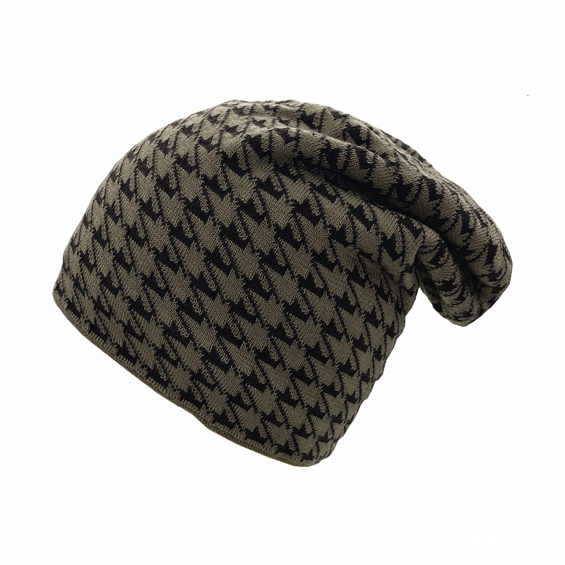 High quality design,Autumn/Winter New Men's Women's Checkered Velvet Knitted Light Plate Hoodie Riding Cold proof and Warm Hat