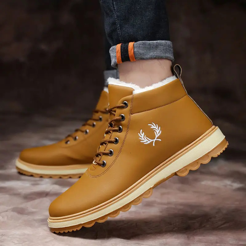Men's Snow Boots Trendy 2025 Male Shoes Winter Warm Cheap Designer Footwear Y2k Fashion Size 45 New 44 Non Slip Comfortable Sale