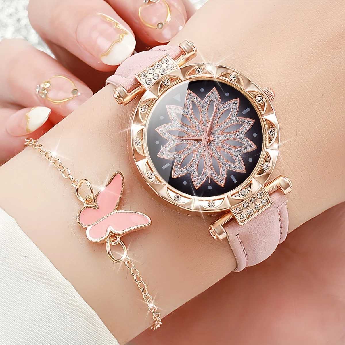 6 pieces/set of Wens luxury rhinestone quartz watches and jewelry set as a gift for M X241106