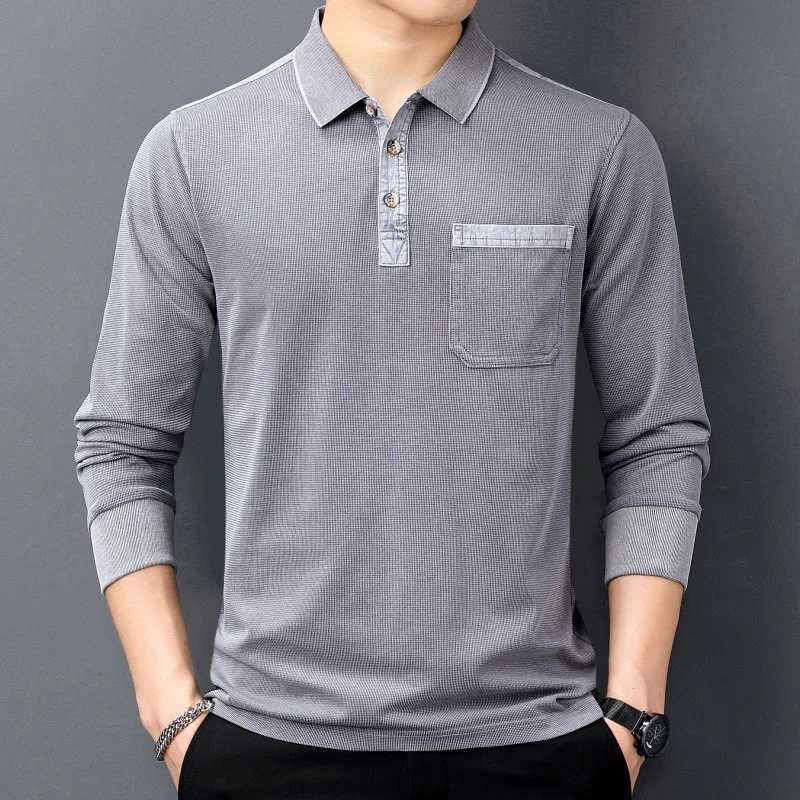 2024 New Cotton Mens Long Sve Casual Spring and Autumn Clothing Solid Korean Luxury Mens Shirt W241106