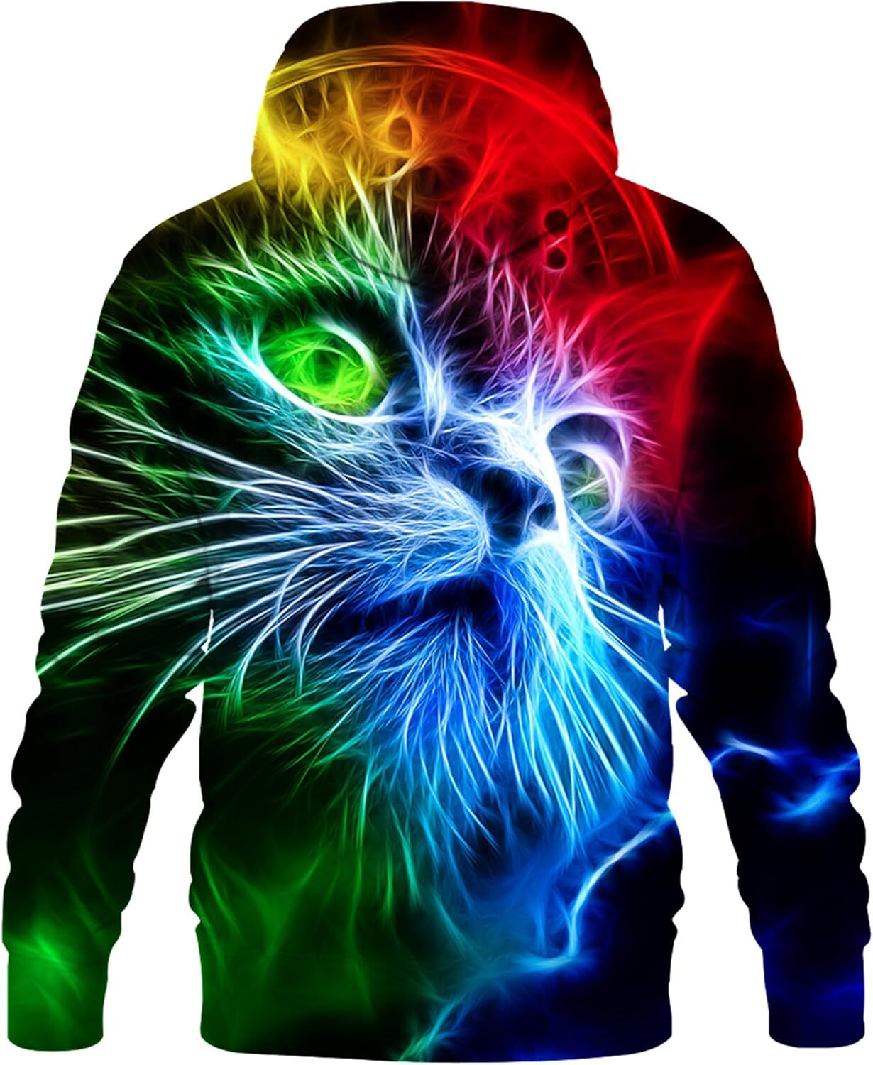 Hoodie for Mens Womens Unisex 3D Printed Hooded Sweatshirt Casual Pullover Hoodie with Big Pockets Graphic Colorful Cool Kitty