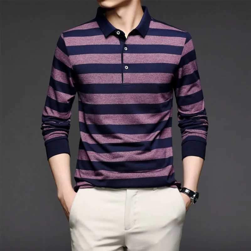 Spring/Summer Mens Adjustable Comparison Button Long Sve T-shirt Bottom Fashionable Casual Formal Top W241106
