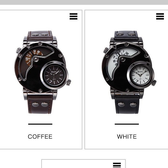 waterproof depth 100 M Watch For Men Cowhide strap stainless steel case Diameter 50 MM Thickness 10 MM Electronic movement Tempered Glass Mirror Watch
