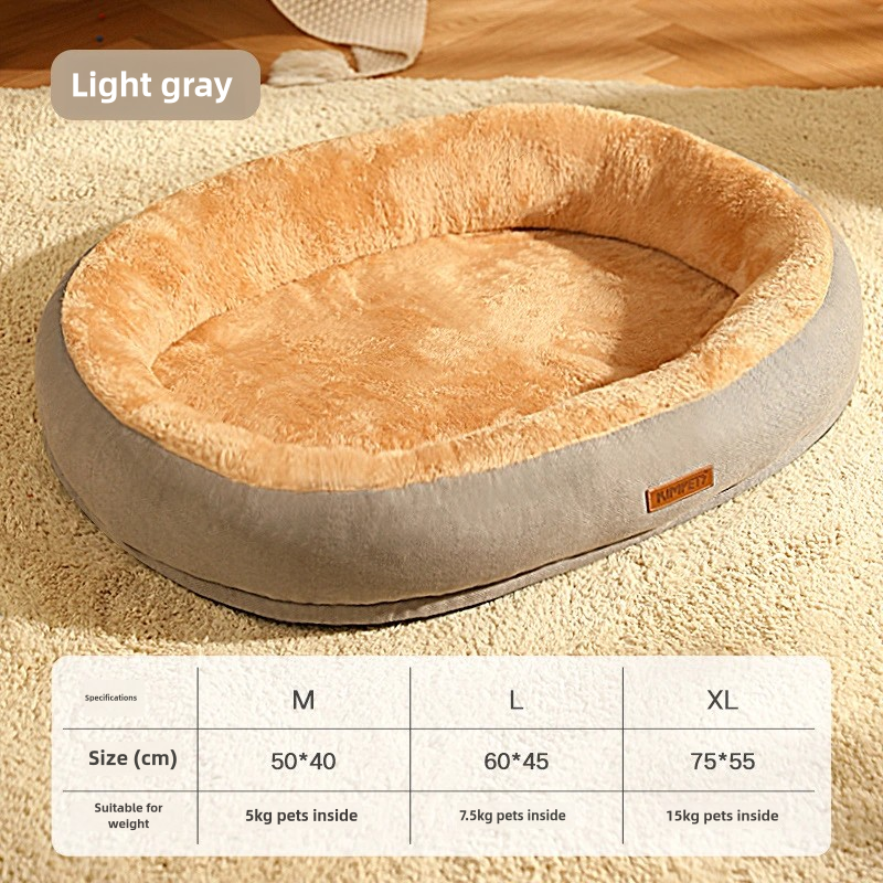 Portable Cat Nest Kennel Cozy Oval Shape Winter Dog Bed with Durable Material