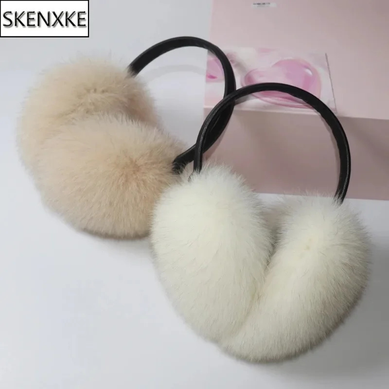selling winter womens genuine fox fur earmuffs naturally warm fox fur earmuffs cute oversized fluffy genuine fox fur earmuffs 241106