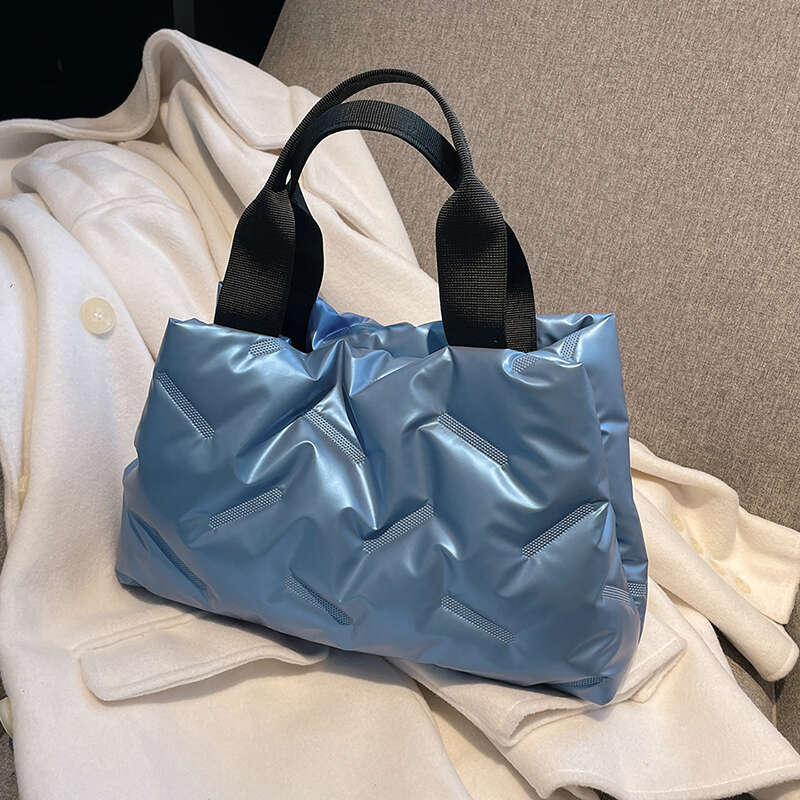 Designer Bag 2024 New Winter Hand Bag Fashion Space Cotton Handbags Women Large Capacity Tote Bag Feather Padded Ladies Quilted Shopper Bag