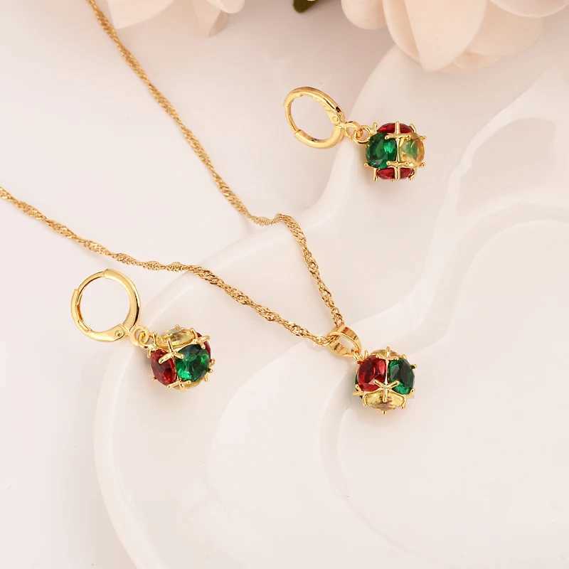 Dubai Gold Jewelry Set suitable for warm 18K gold-plated earrings and pendants fashionable party jewelry with necklace X241106