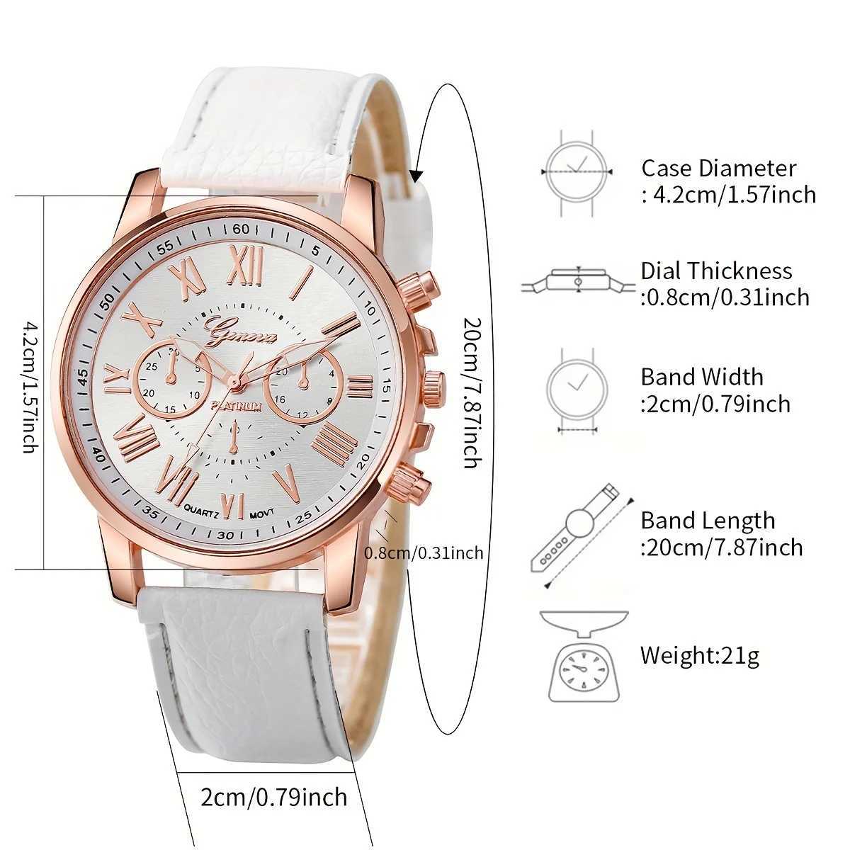 6 pieces/set of Wens watches casual and fashionable quartz watches simulated PU leather watches and jewelry sets as a gift for M X241106