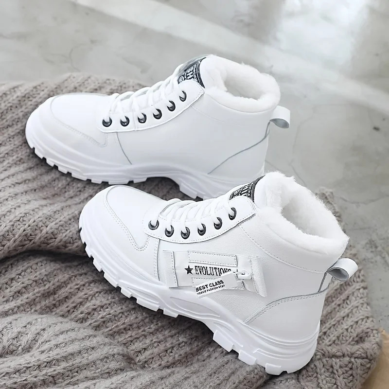 Couple Style Designer Women's Sports Shoes Casual High Top Women's 2025 Winter Plush Warm Thick Lace Up Men's Sports Shoes Size 45