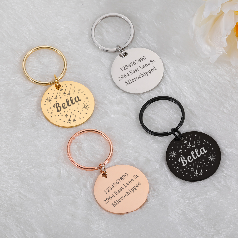 Custom Pets ID Tag Engraving Puppy Kitten Anti-lost Collars Personalized Name Plate Accessories for Dog Harness Pet Supplies