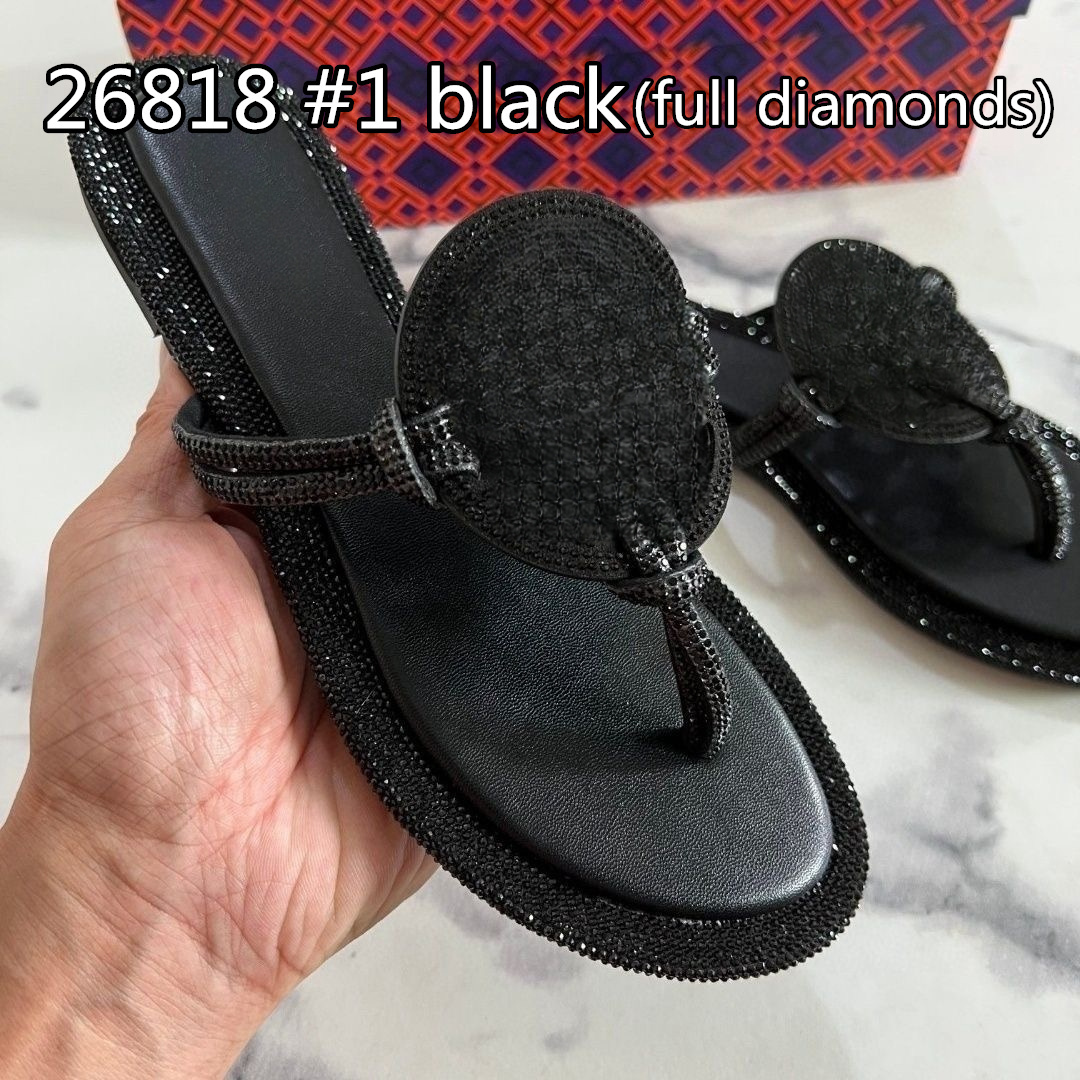 Newest T-b Crystal Diamond Sandal Beach FashionSlipper Flipflop Luxury Design Size 36-41