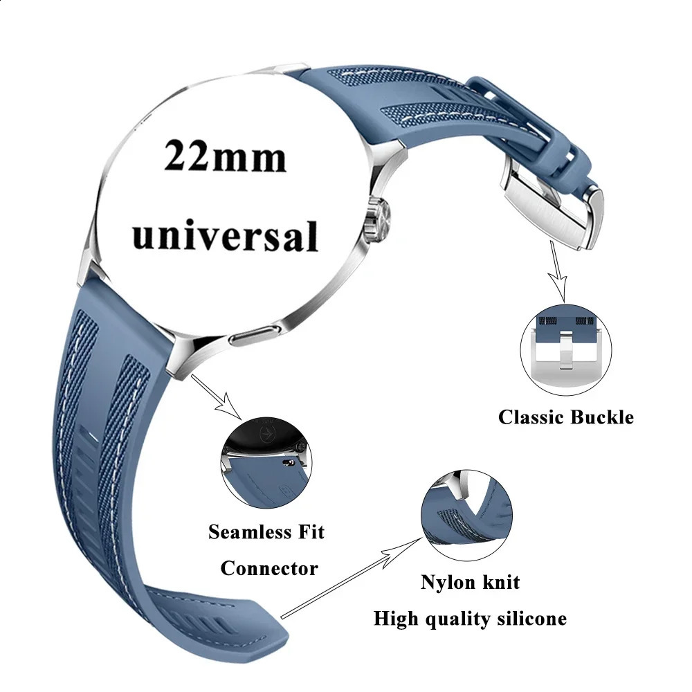 22mm Strap For Huawei Watch GT4 GT5 Pro mm Bracelet Silicone Woven Band GT2 GT 3 2 GTR4 GTR3 GTR2 Watchband 241105