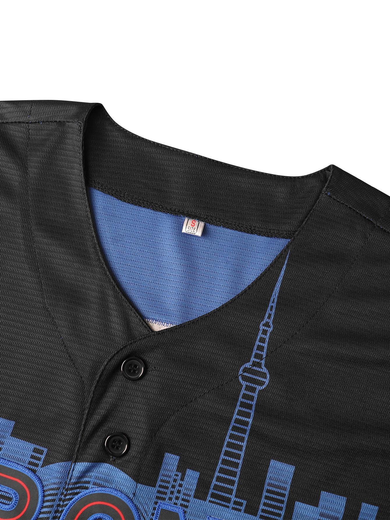 Stitched 27 Guerrero Jr. Black Baseball Jersey Embroidery V Neck Short Sleeve Baseball Shirt, Breathable Button-Up Sports Uniform For Training Competi