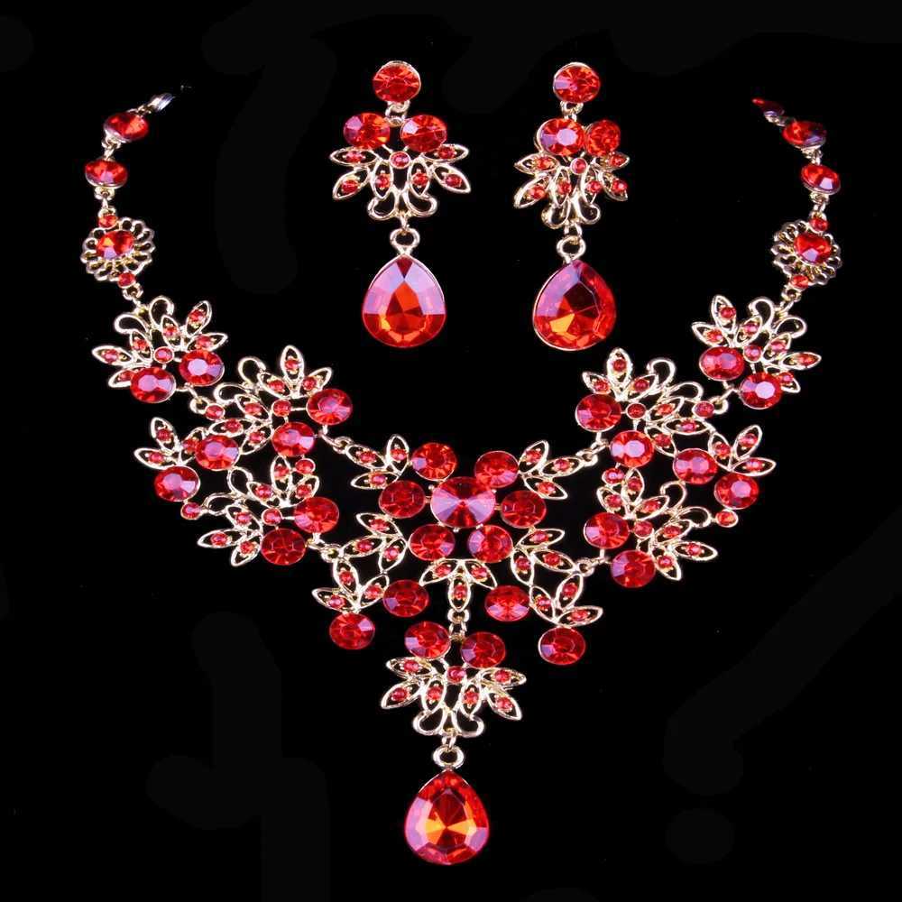 KMVEXO Mtiple Waterdrop Wedding Official Party Pr Jewelry Set Crystal Water Diamond Bridal Necklace Earring Set X241106