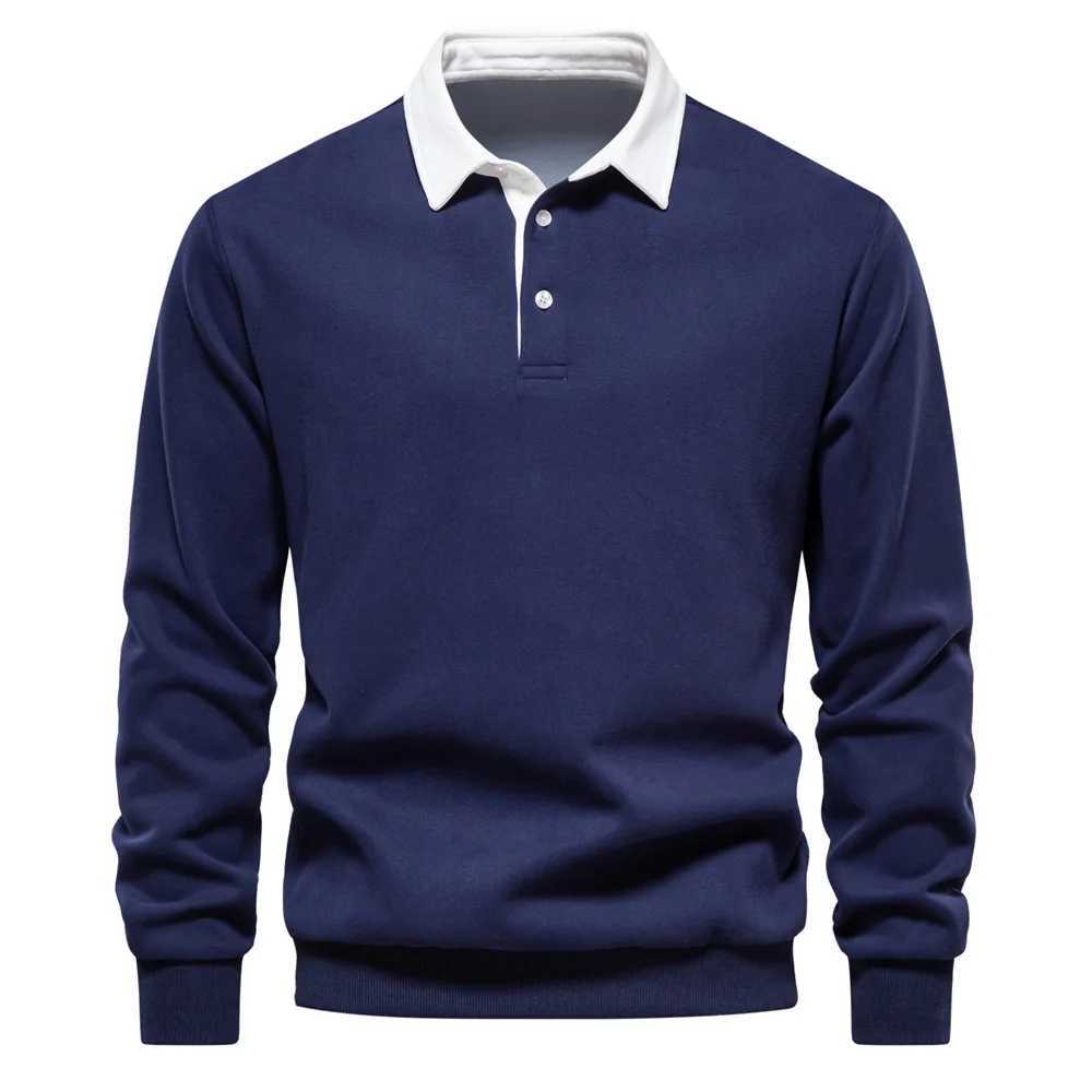 Spring 2024 fashion company cotton design collar mens sportswear casual social wear long Sves mens new sportswear W241106