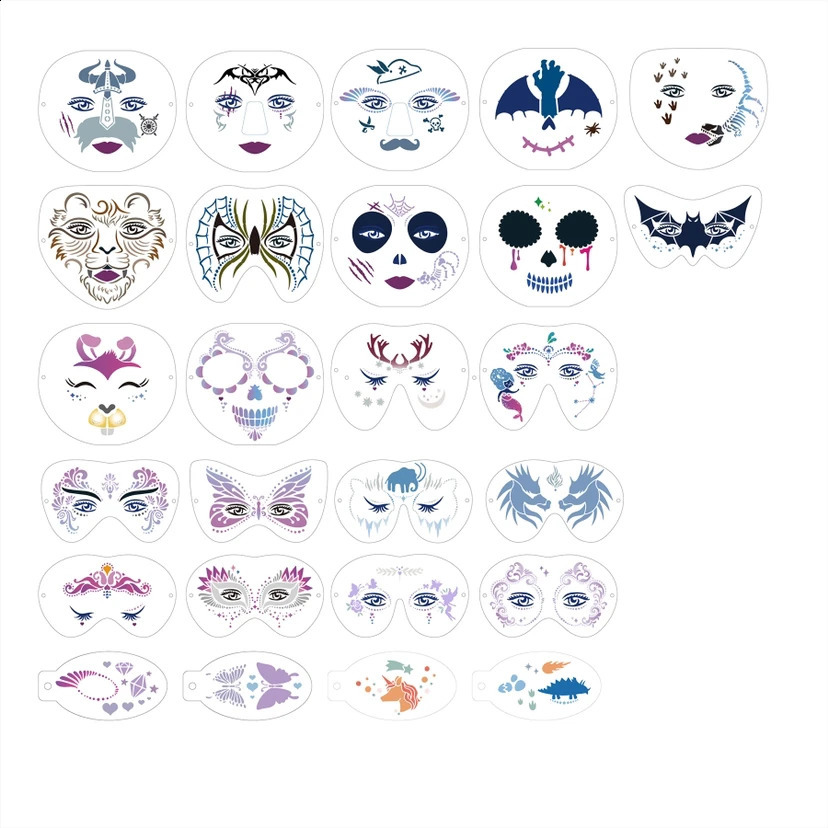 Halloween Christmas Shape Painting Pet Washable Children Tattoo Template 241105