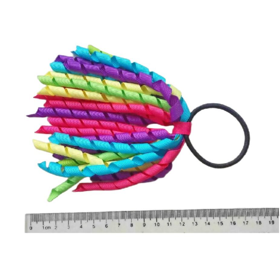 Girl Baby Elastic Hairband PonytaiL Holders 5" Korker Curling Ribbons Tassel Loop Plain Streamer Corker Hair Bows Clips Headband Bobbles 10PCS PD