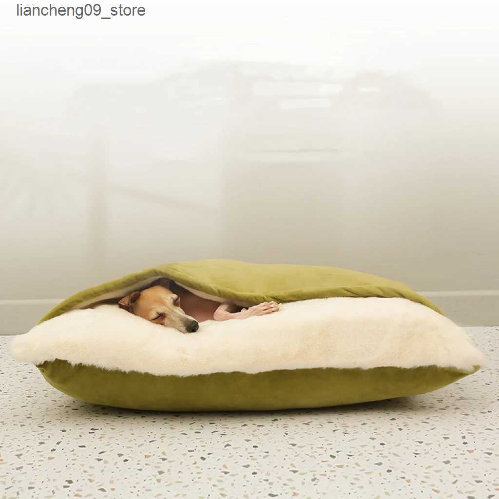 kennels pens Dog bed with detachable cover large kennel warm dog bag with blanket pet accessories for large kennel L240910