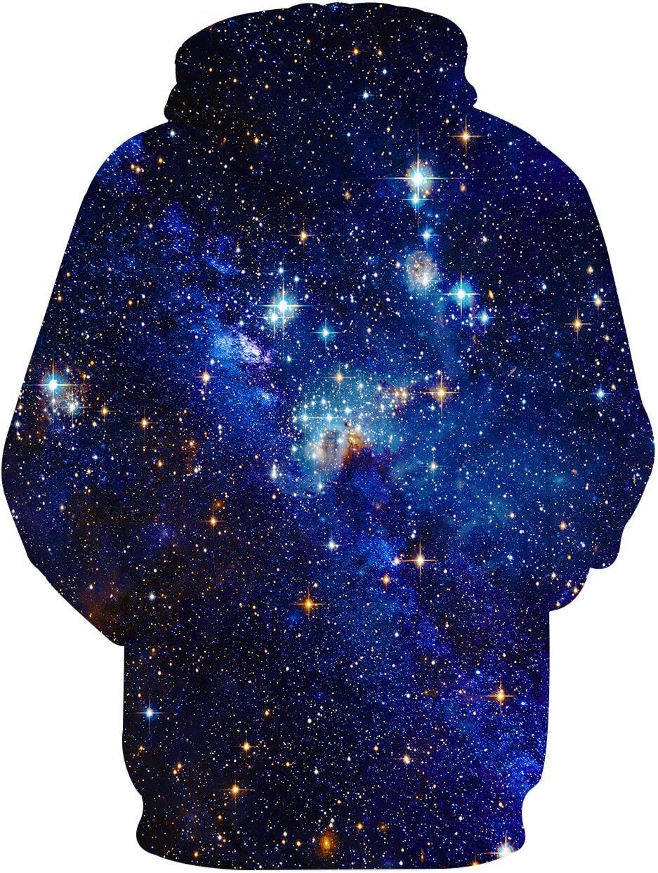 Hoodie for Mens Womens Neutral 3D printed hooded sweatshirt with space cover design, suitable for both men and women Graphic Cool Blue