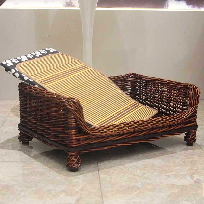 Willow Woven Dog Nest, Cane Woven Pet Nest, Teddy Gold Hair Large Dog Nest, Detachable And Washable, Suitable For All Seasons In Spring, Summer, Autum