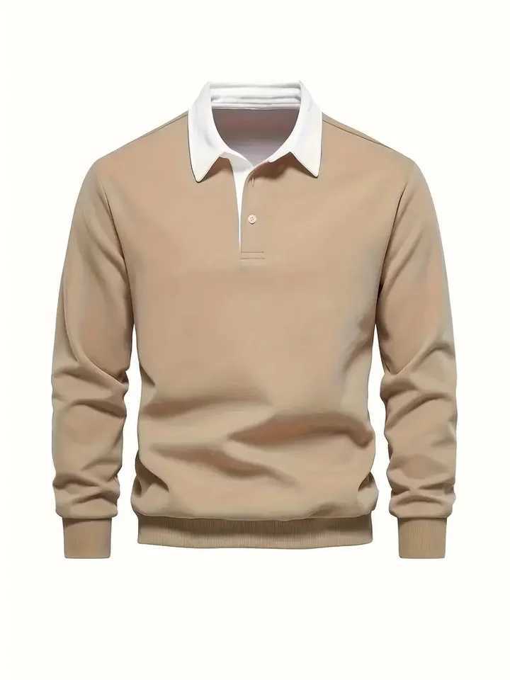 Mens casual solid color long sved shirt used for outdoor sports in spring and autumn outdoor strt daily collar long sved W241106