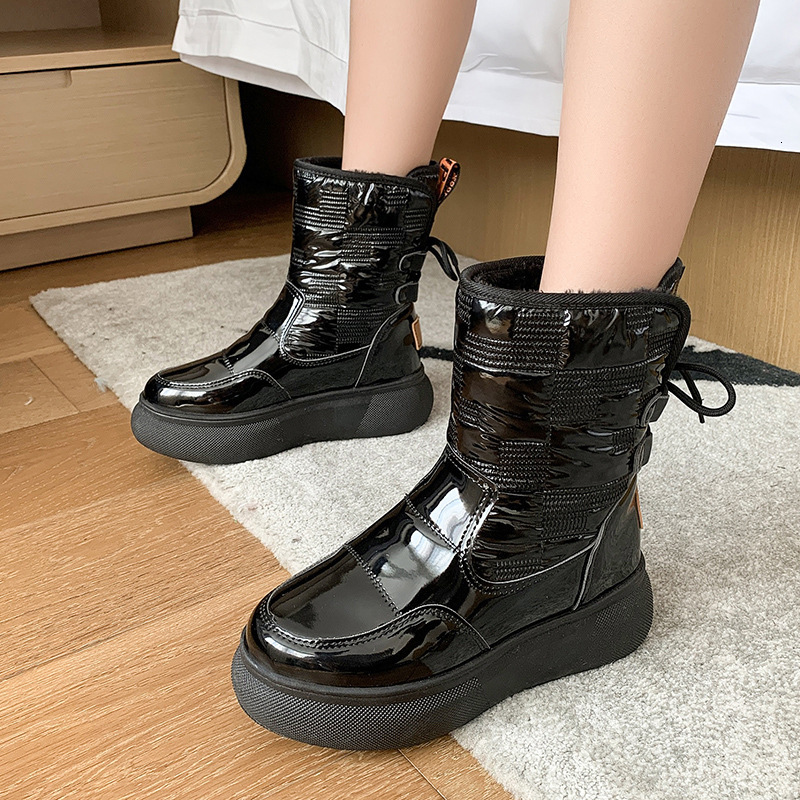 2025 New Designer Shoes Warm Fur Ankle Fur Boots Women's Snow Shoes Platform Pu Short Leather Boots Winter Thick Plush 2 White Snow Boots