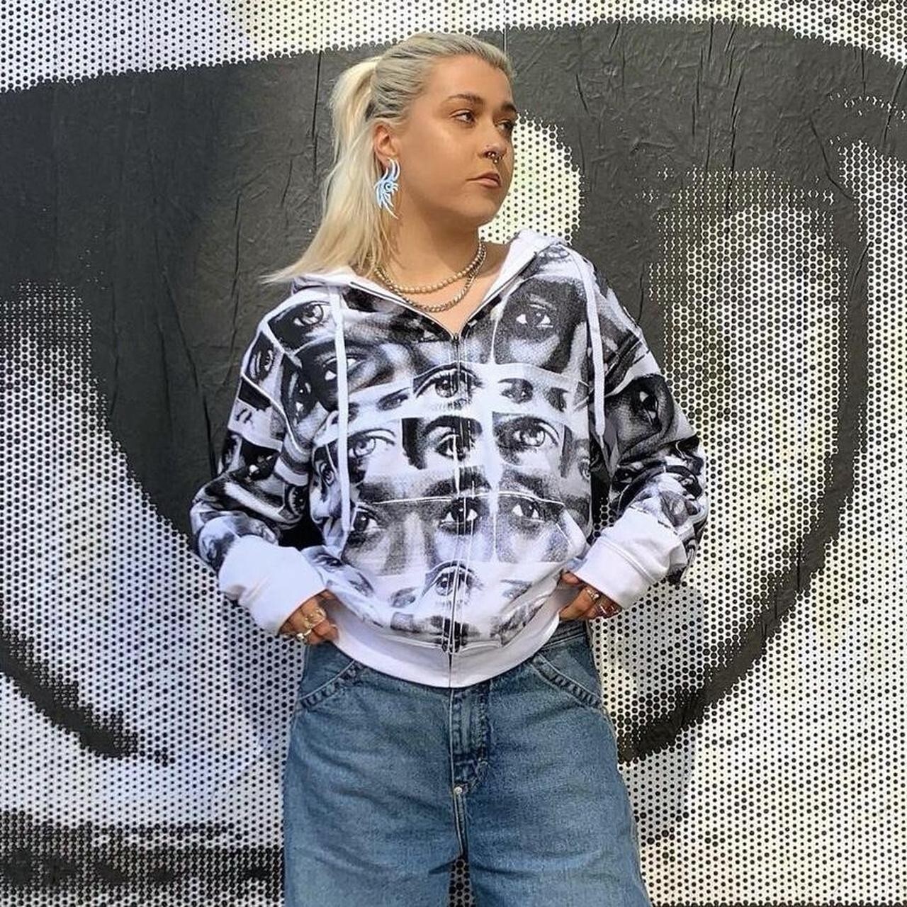 Designer's New Fashionable Y2K Pattern Splicing Printed Hoodie Casual Women's Top Fashion Hoodie
