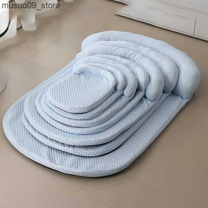 kennels pens Removable summer dog bed ice silk cooling pet pad foam sleeping sofa dog kennel summer cooling fabric dog cat bed pet pad L240910