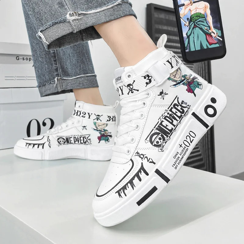 selling fashion top skateboarding shoe suitable for womens comfortable flat anime sports shoes mens anti slip sports shoes 241105