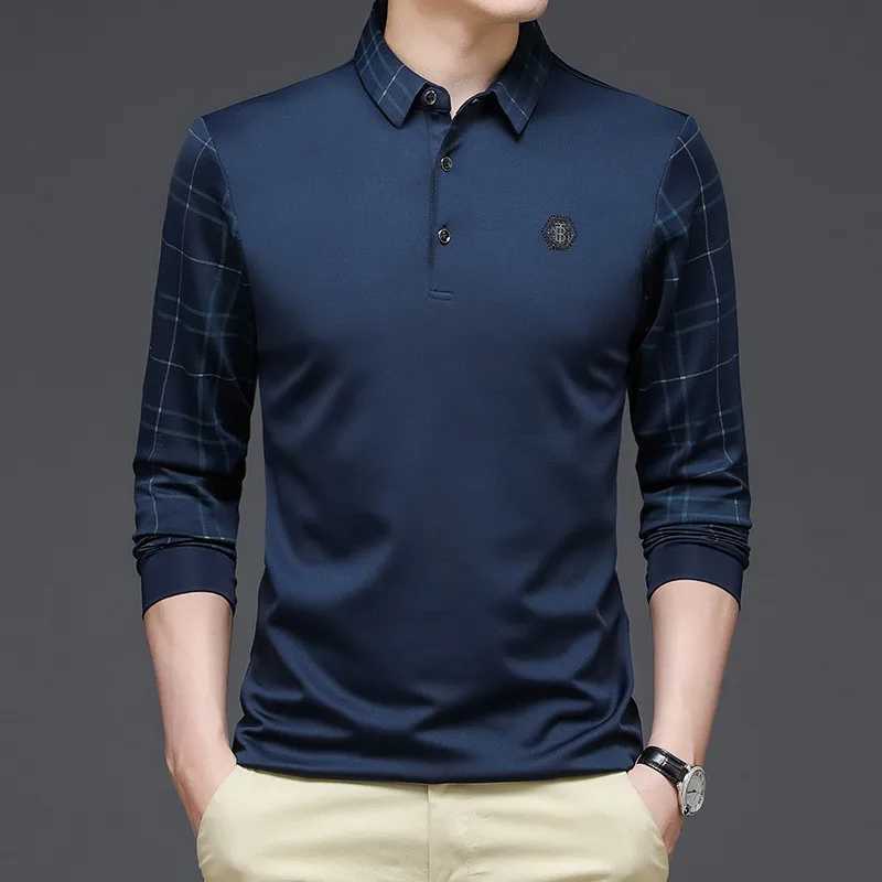 New fashion solid mens shirt Korean fashion clothing long Sve casual slim fit mens shirt button collar top W241106
