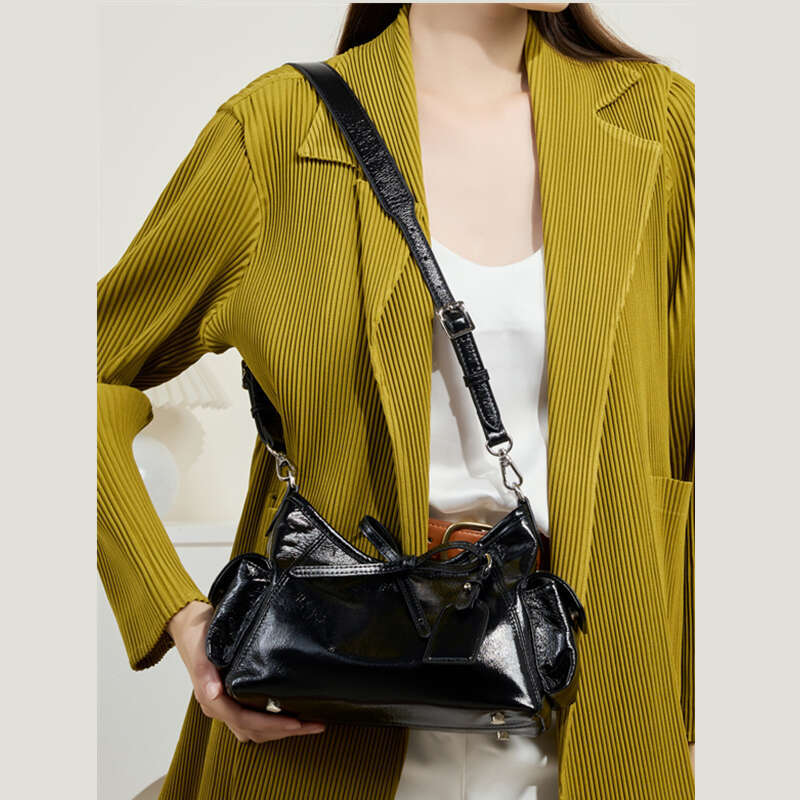 OLOEY Toptrends Cow Genuine Leather Small Shoulder Crossbody Bags For Women 2024 Designer Chain Purses Underarm Ladies Handbags