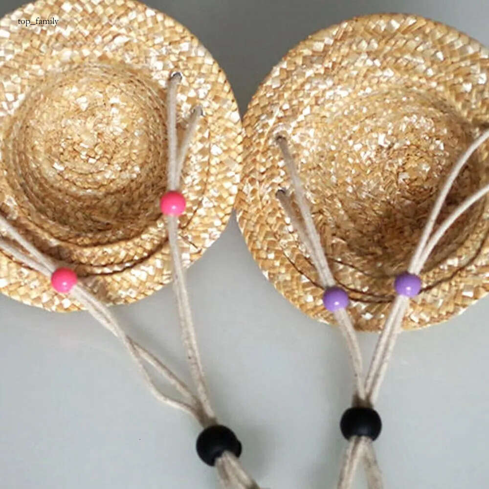 Pet Supplies Sun Cap Pet Straw Hat Breathable Creative Handmade Summer for Outdoor Sun Hat Cap Pet Supplies Cosplay Farmer Hat high-quality 764
