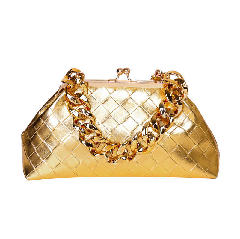 Designer Bag Women's Bag 2024 New Fashionable Single Shoulder Crossbody Clip Bag Chain Hand-Held Lipstick Banquet Bag