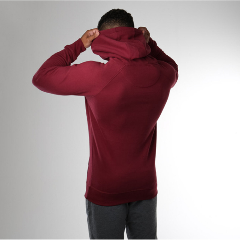 Hoodie Fitness Men Gym Sports Clothing Men's Workout Wear Fitness Solid Compression Wholesale And Custom