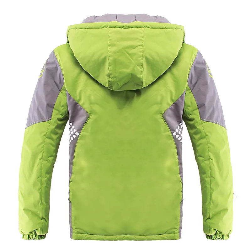 Winter Warm Fleece Padded Thick Child Coat Waterproof Contrast Detachable Hood Zipper Girls Boys Jackets Kids Outfits 3-12 Years 241106