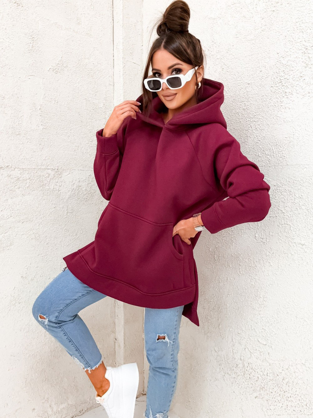 New Designer Autumn Collection Solid Color Hoodie Casual Loose Hoodie Fashion Hoodie Trendy Long Sleeve