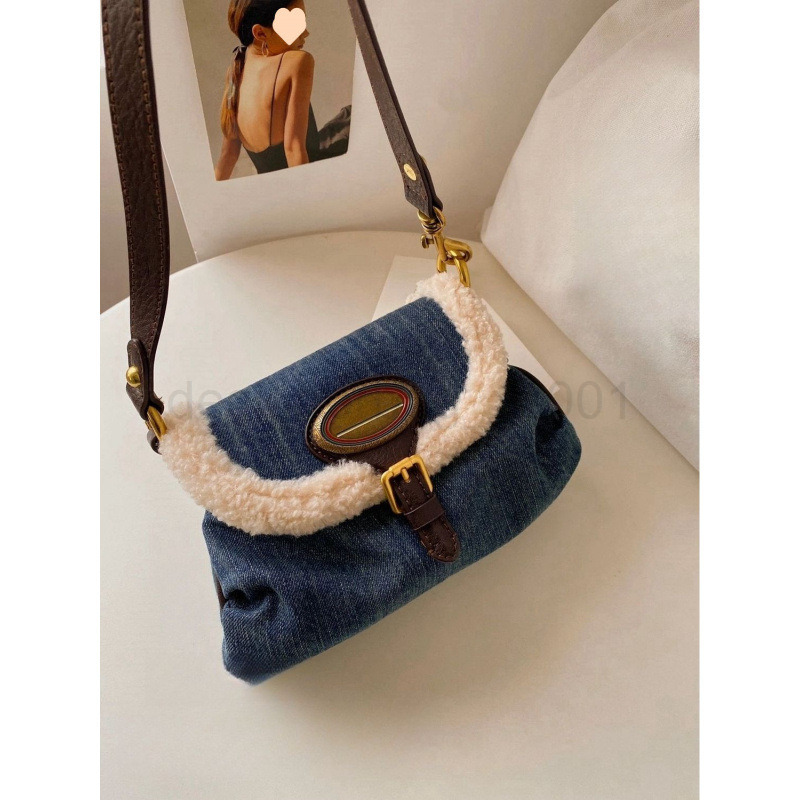 Bag Designer Fashion Classic 10a Top Nikiduncks Woman Handbagevening Bags Design Western Cowboy Lamb Wool Shoulder for Women 2024 New Te