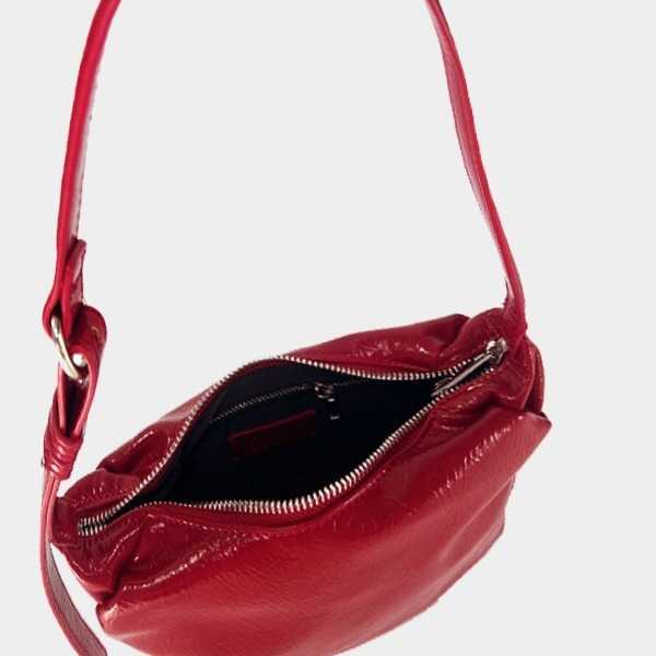 Autumn Red Underarm Bag Women's Bag Fashion Wrinkled Oval Shoulder Bag 241115