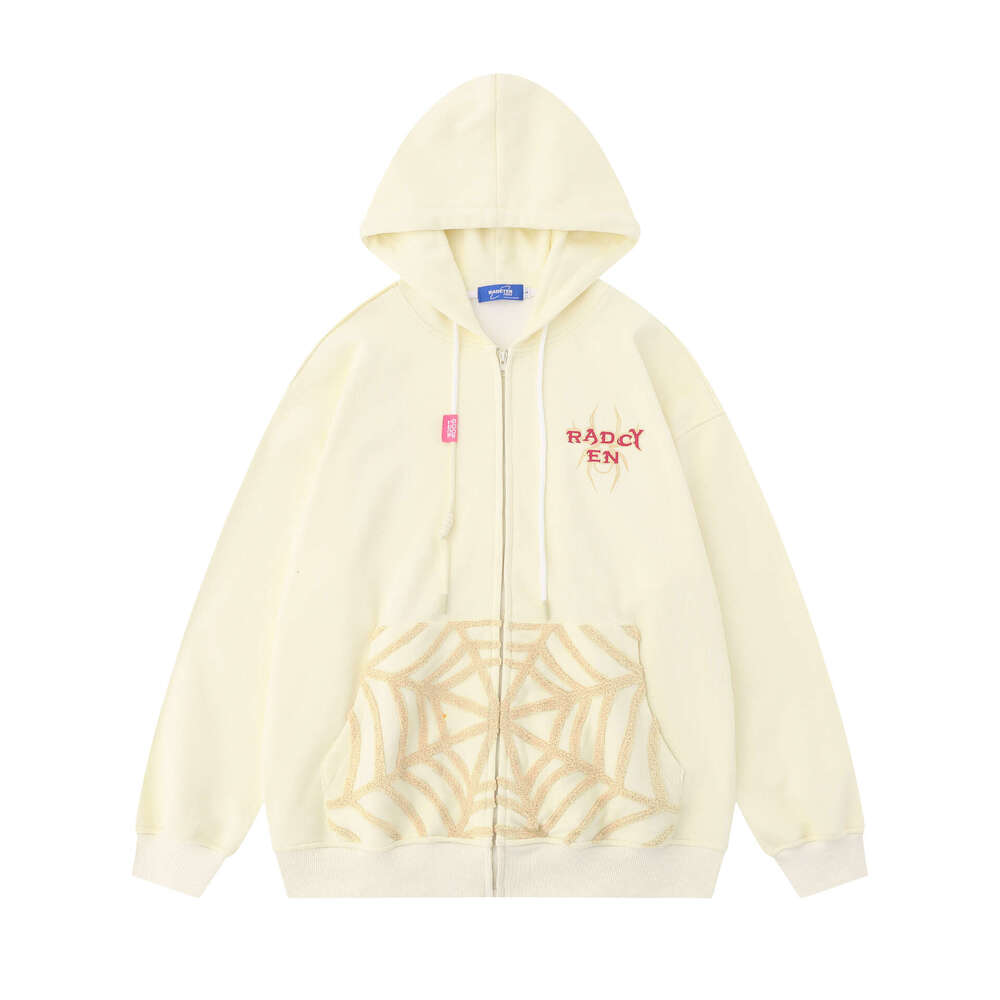 shanshi spider hoodie American style plush spider web hooded sweatshirt men's and women's niche design couple's high street casual jack