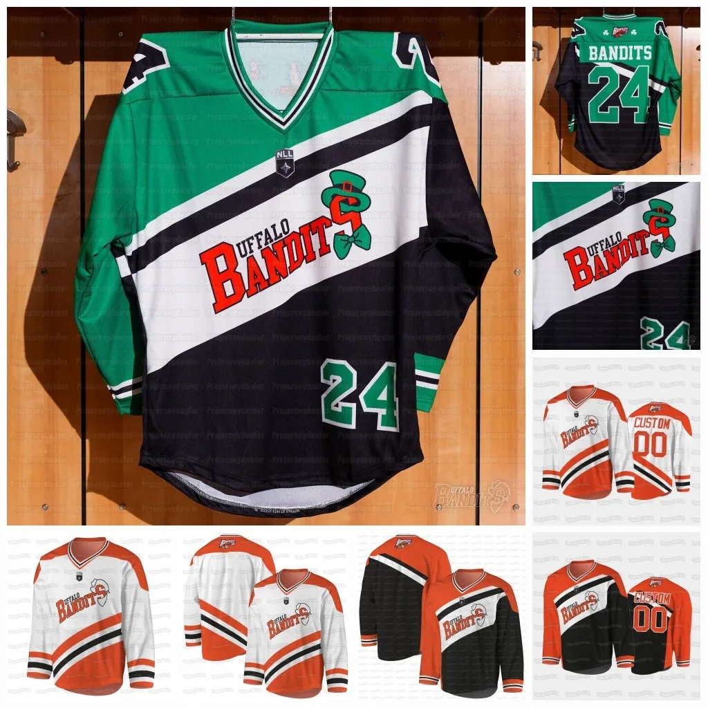 Buffalo Bandits 2024 St. Patrick's Day Nll Jersey Dhane Smith Josh Byrne Matt Vinc Chris Cloutier Connor Fields Chase Fraser Kyle Buchanan Tehoka Nanticoke Brownell