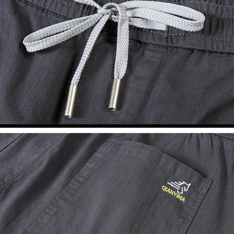 Plus Size 12XL Pants Men Casual Trousers Elastic Waist Straight Male Fashion Grey Black Big 10XL 241104