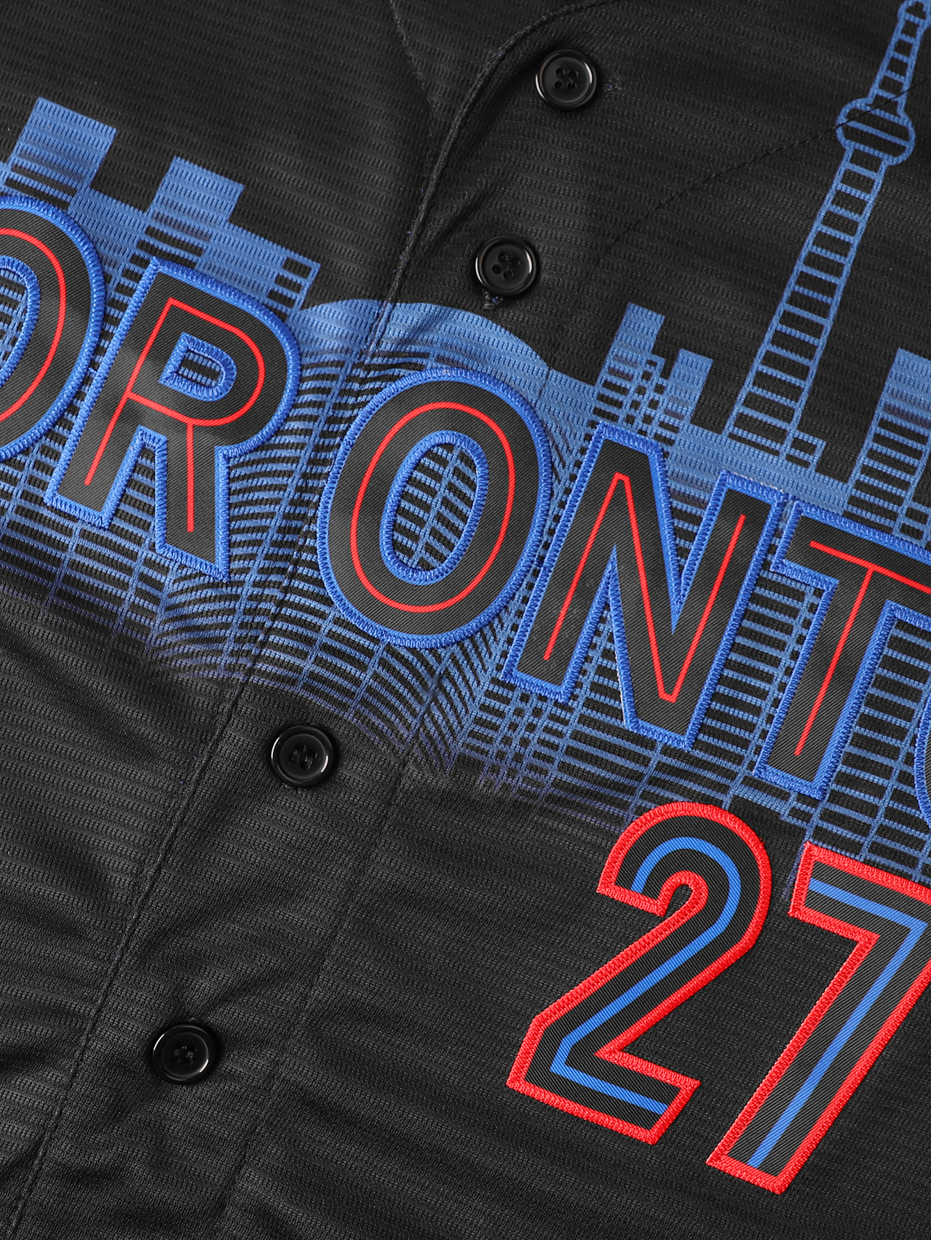 Stitched 27 Guerrero Jr. Black Baseball Jersey Embroidery V Neck Short Sleeve Baseball Shirt, Breathable Button-Up Sports Uniform For Training Competi