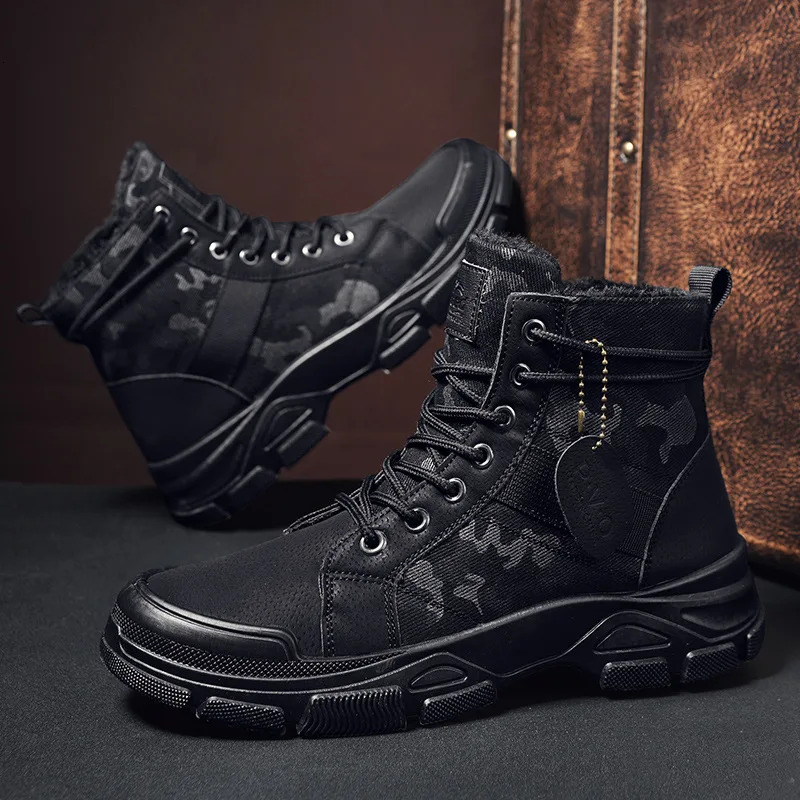 2025 New Designer Snow Boots Warm Strap New Fashion Plush Winter Ankle Camouflage Men's Attillas De Hombre Boots