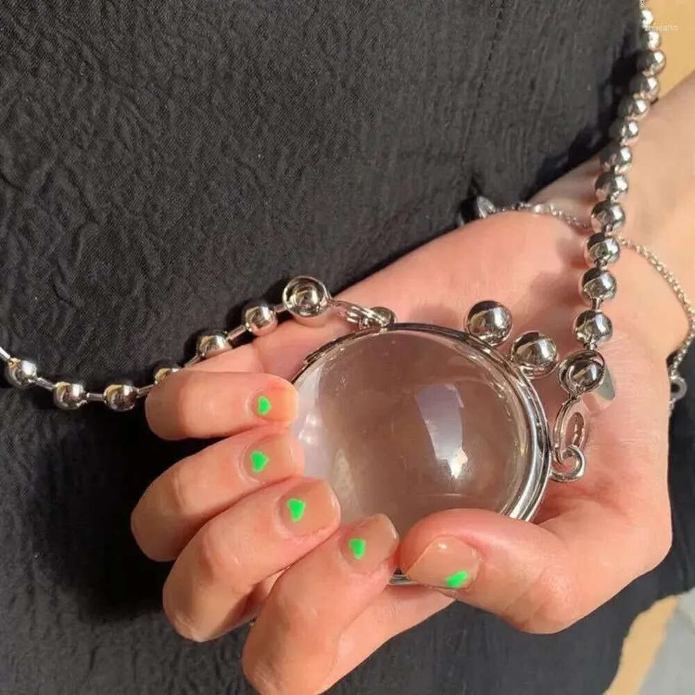 Shoulder Bags MINI Bag Women Crystal Circular Chains Sequined Fashion Hasp Transparent Handbag Ornament Sweet Bb13 6A88