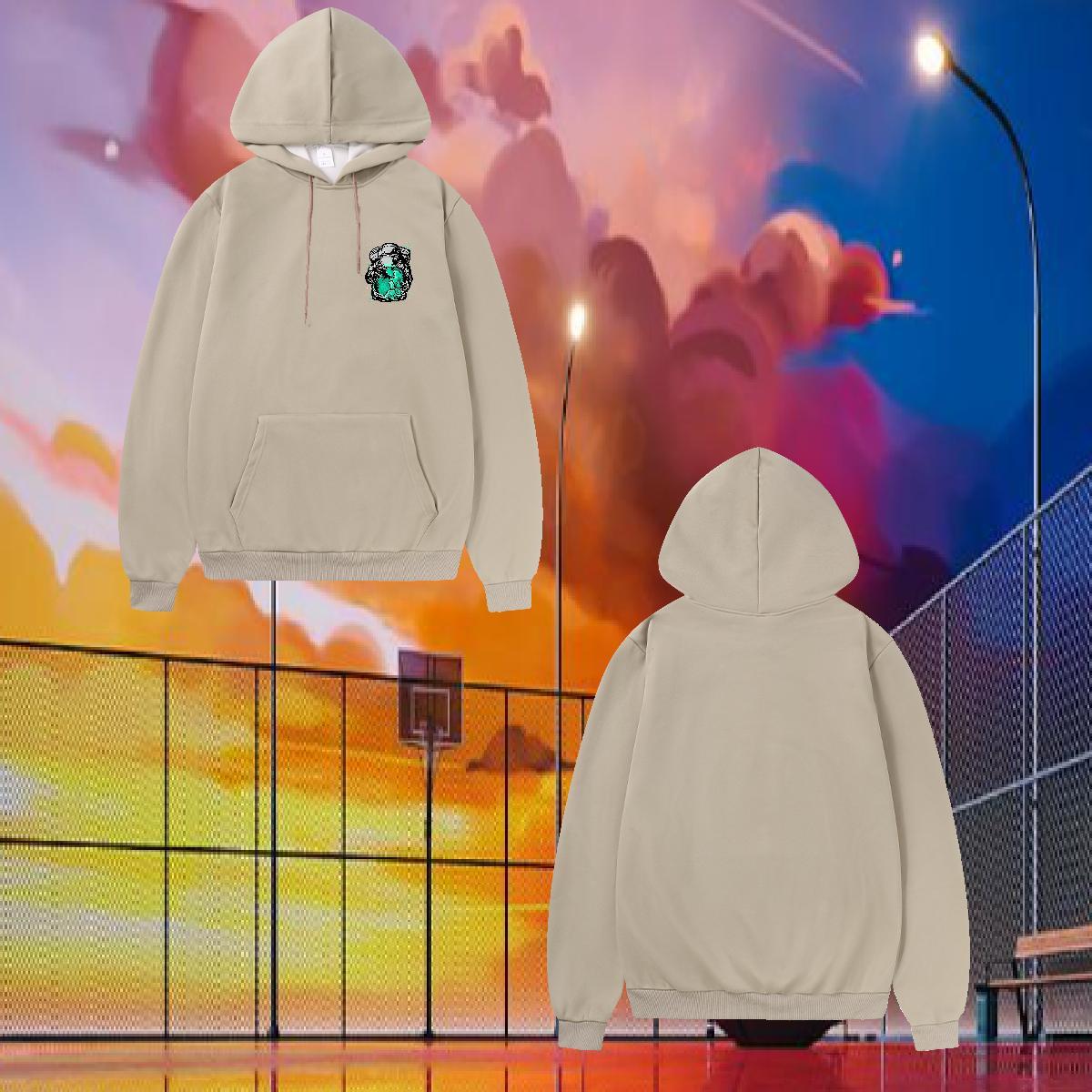 Fashion Hooded Sweatshirt Custom Print Plus Size Comfortable Hoodie Wear Thick Fleece Breathable Hooded Collar Street