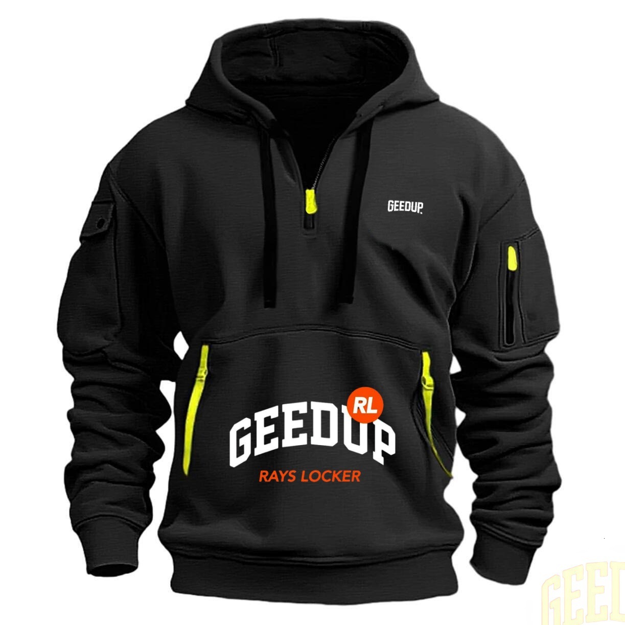 New designer fashion hoodie with spring and autumn zipper, multi pocket hoodie, men's sports and casual jacket