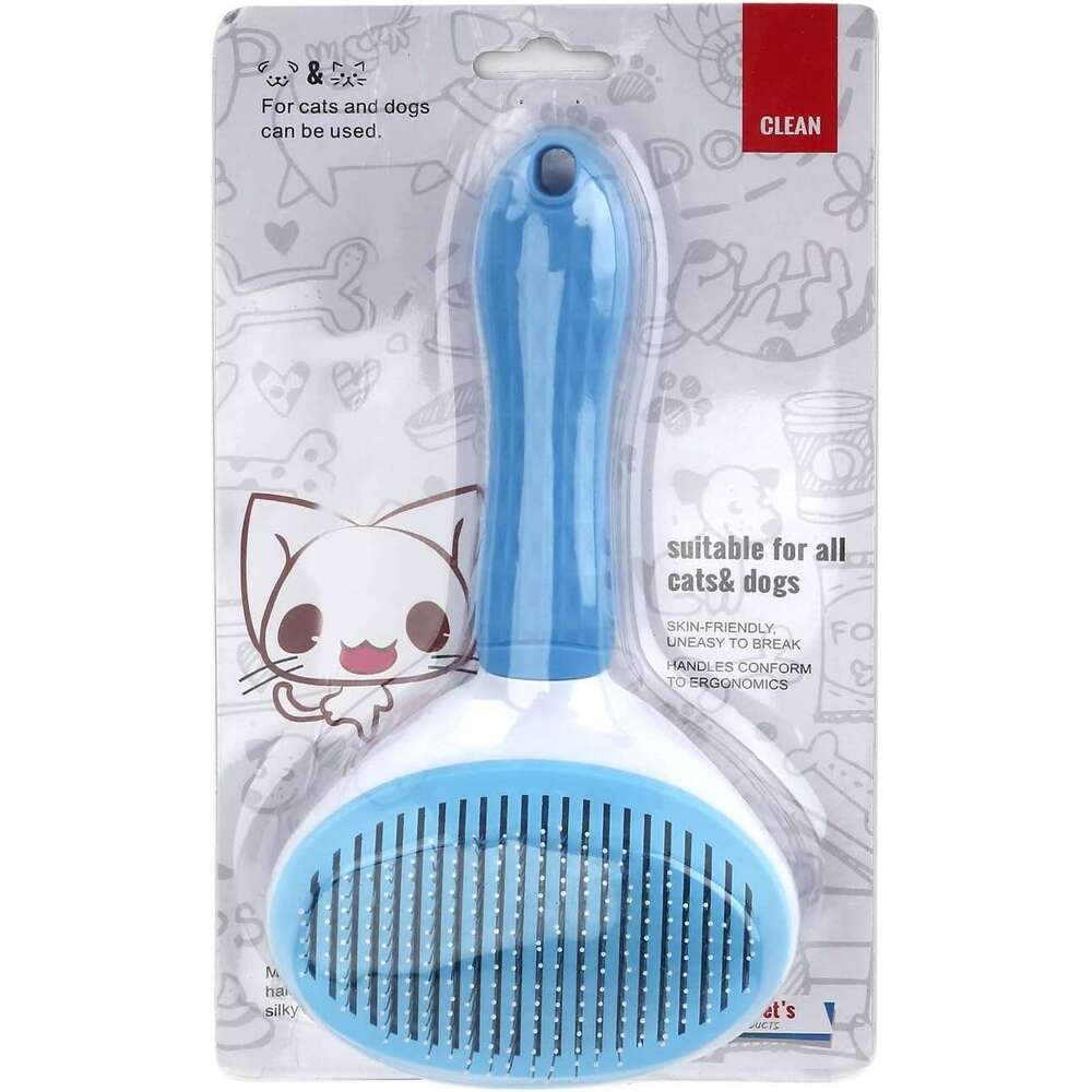 Depets Self Cleaning Slicker Brush, Dog Cat Bunny Grooming Shedding Brush - Easy to Remove Loose Undercoat, Pet Massaging Tool Suitable for Pets with 