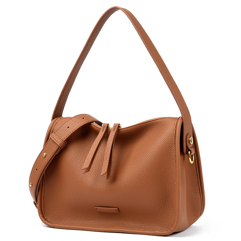 Retro Shoulder Bag Soft PU Leather Trendy Crossbody Bag with Detachable Adjustable Strap Shoulder Purse Satchel Purse for Women