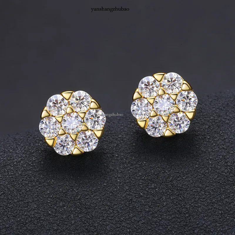Passed Test Men Women D Color 3mm Moissanite Sterg Sier Gold Plated Bg Dia Studs Earrings Nice Gift