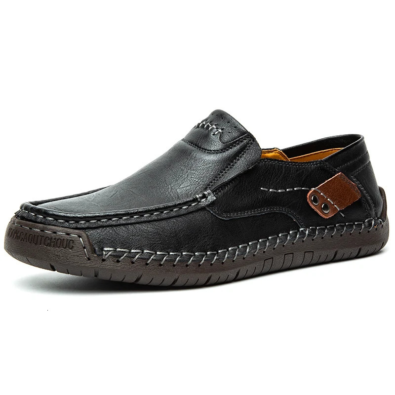 Handmade Leather Men Shoes Casual Comfortable Men Loafers Slip On Leather Shoes Men Flats Moccasins Walking Shoes Man 241106